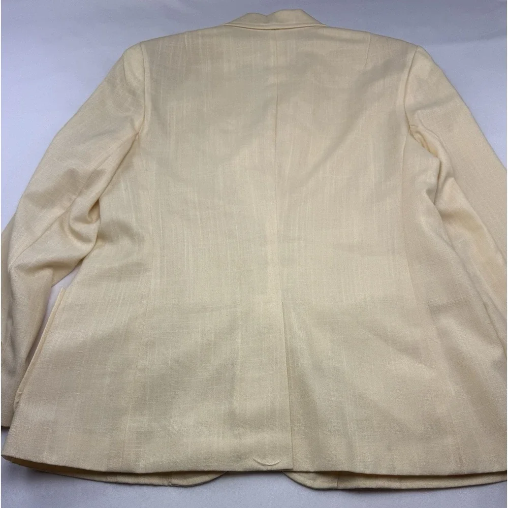Changing Scene Womens Blazer Size 16‎ Cream Linen Blend Vintage